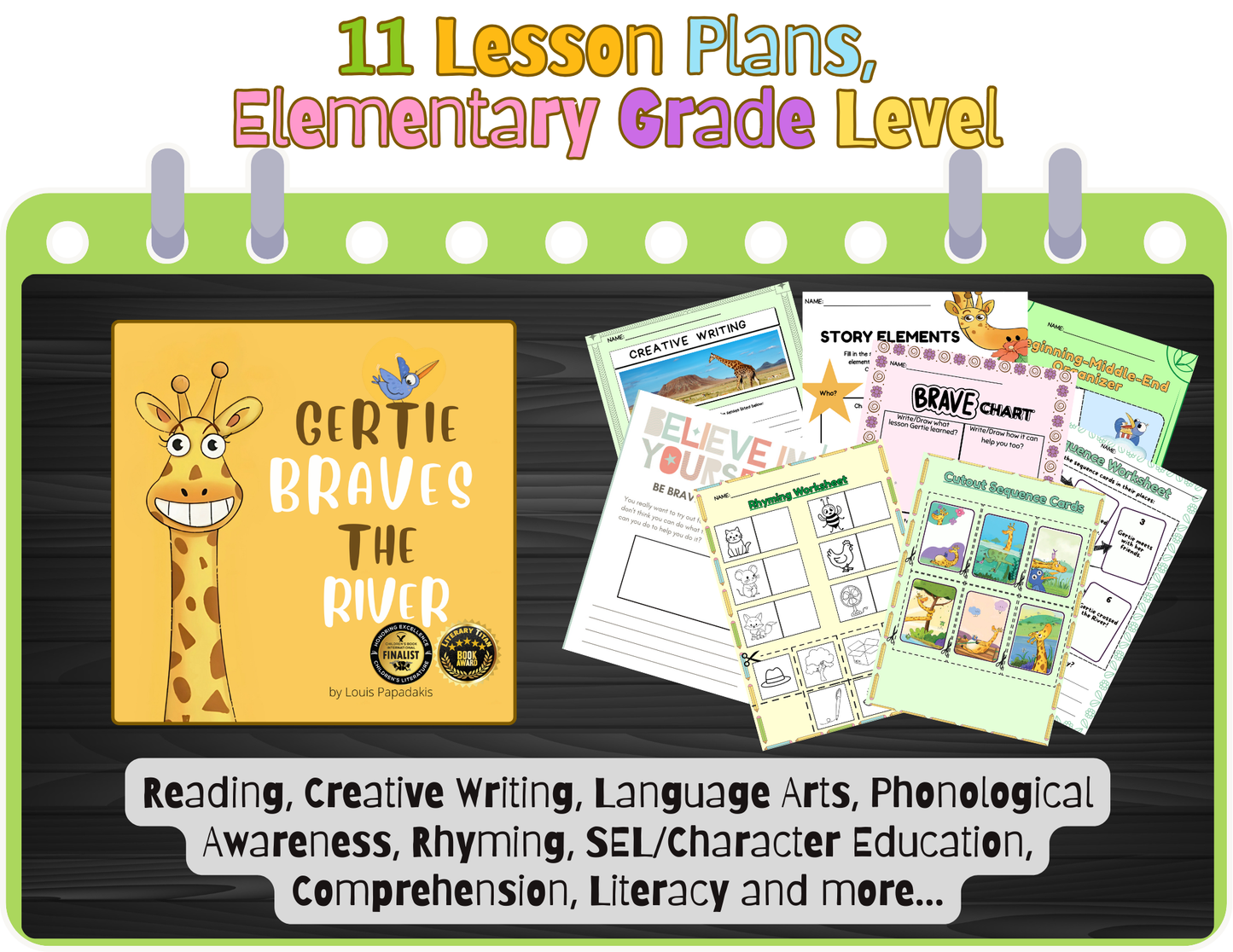 Gertie the Brave Giraffe - 11 Lesson Plans Elementary Grade Level